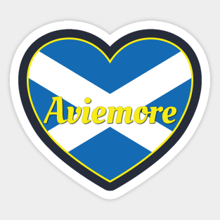 Aviemore Scotland UK Scotland Flag Heart Sticker